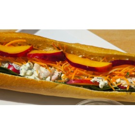 Crevettes, cottage-cheese & nectarine
