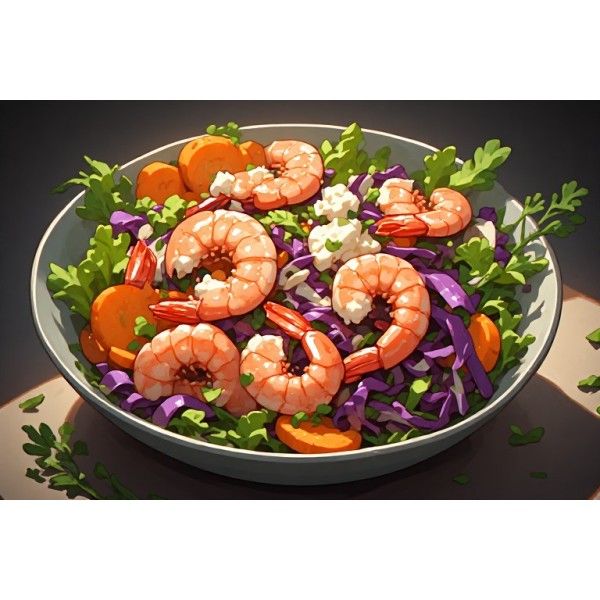 Crevettes, cottage-cheese, Grande (Photo IA)